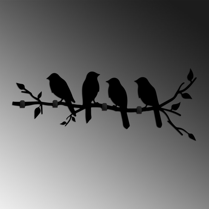 Wallity Sitting Birds Gancho de pared metálico negro Wallity Sitting Birds Gancho de pared metálico negro